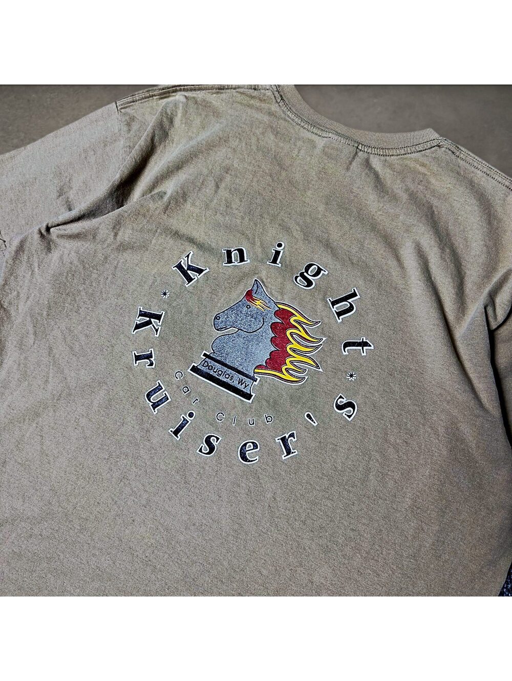 Anvil Knight Kruiser's Car Club Tee Mens XL Tan Douglas WY